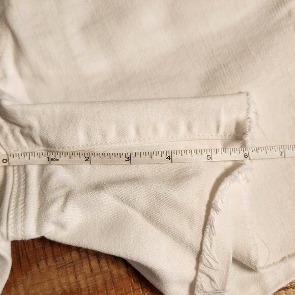 American Eagle Women's White Jean Shorts Size 14 - Picture 11 of 14